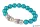 Karkötő, türkiz-fehér SWAROVSKI® gyöngyből, fehér rondella kristállyal, 10mm, ART CRYSTELLA® M