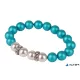 Karkötő, türkiz-fehér SWAROVSKI® gyöngyből, fehér rondella kristállyal, 10mm, ART CRYSTELLA® M