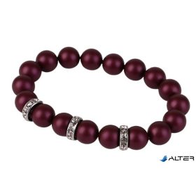   Karkötő, bíborlila SWAROVSKI® gyöngyből, fehér rondella kristállyal, 10mm, ART CRYSTELLA® M