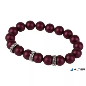   Karkötő, bíborlila SWAROVSKI® gyöngyből, fehér rondella kristállyal, 10mm, ART CRYSTELLA® M
