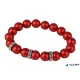 Karkötő, tűzpiros SWAROVSKI® gyöngyből, fehér rondella kristállyal, 10mm, ART CRYSTELLA® M