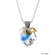 Nyaklánc, szív formájú, fehér színjátszós SWAROVSKI® kristállyal, 18mm ART CRYSTELLA®