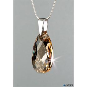   Nyaklánc, esőcsepp formájú, pezsgő színű SWAROVSKI® kristállyal, 16mm, ART CRYSTELLA®