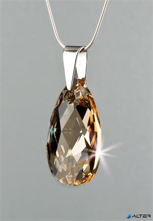 Nyaklánc, esőcsepp formájú, pezsgő színű SWAROVSKI® kristállyal, 16mm, ART CRYSTELLA®