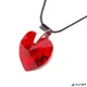 Nyaklánc, szív formájú, light siam piros SWAROVSKI® kristállyal, 18mm ART CRYSTELLA®