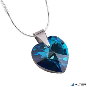   Nyaklánc, szív formájú, bahama kék SWAROVSKI® kristállyal, 18mm ART CRYSTELLA®