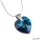 Nyaklánc, szív formájú, bahama kék SWAROVSKI® kristállyal, 18mm ART CRYSTELLA®