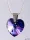 Nyaklánc, szív formájú, sötét lila SWAROVSKI® kristállyal, 18mm ART CRYSTELLA®