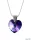 Nyaklánc, szív formájú, sötét lila SWAROVSKI® kristállyal, 18mm ART CRYSTELLA®