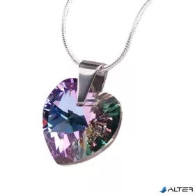   Nyaklánc, szív formájú, színjátszós ametiszt lila SWAROVSKI® kristállyal, 18mm ART CRYSTELLA®