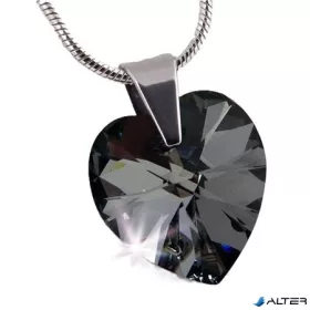   Nyaklánc, szív formájú, Black Diamond SWAROVSKI® kristállyal, 18mm ART CRYSTELLA®