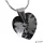 Nyaklánc, szív formájú, Black Diamond SWAROVSKI® kristállyal, 18mm ART CRYSTELLA®