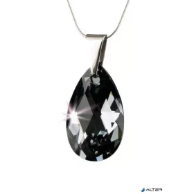   Nyaklánc, esőcsepp formájú, Black Diamond SWAROVSKI® kristállyal, 16mm, ART CRYSTELLA®