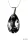 Nyaklánc, esőcsepp formájú, Black Diamond SWAROVSKI® kristállyal, 16mm, ART CRYSTELLA®