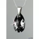 Nyaklánc, esőcsepp formájú, Black Diamond SWAROVSKI® kristállyal, 16mm, ART CRYSTELLA®