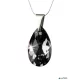 Nyaklánc, esőcsepp formájú, Black Diamond SWAROVSKI® kristállyal, 16mm, ART CRYSTELLA®