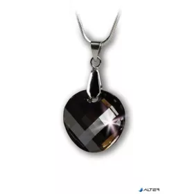   Nyaklánc, kerek formájú, Black Diamond SWAROVSKI® medállal, 18mm ART CRYSTELLA®