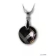 Nyaklánc, kerek formájú, Black Diamond SWAROVSKI® medállal, 18mm ART CRYSTELLA®