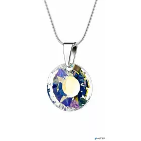   Nyaklánc, Nap formájú, fehér színjátszós SWAROVSKI® kristállyal, 19mm, ART CRYSTELLA®