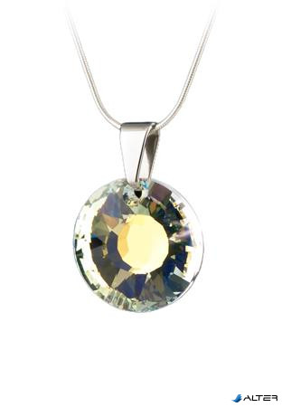 Nyaklánc, Nap formájú, fehér színjátszós SWAROVSKI® kristállyal, 19mm, ART CRYSTELLA®