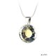 Nyaklánc, Nap formájú, fehér színjátszós SWAROVSKI® kristállyal, 19mm, ART CRYSTELLA®