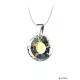 Nyaklánc, Nap formájú, fehér színjátszós SWAROVSKI® kristállyal, 19mm, ART CRYSTELLA®