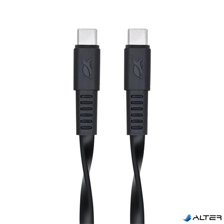 USB kábel, USB-C - USB-C, 1,2 m, RIVACASE "PS6005", fekete