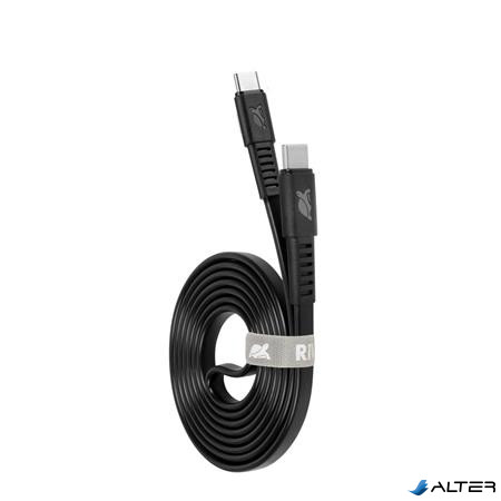 USB kábel, USB-C - USB-C, 1,2 m, RIVACASE "PS6005", fekete