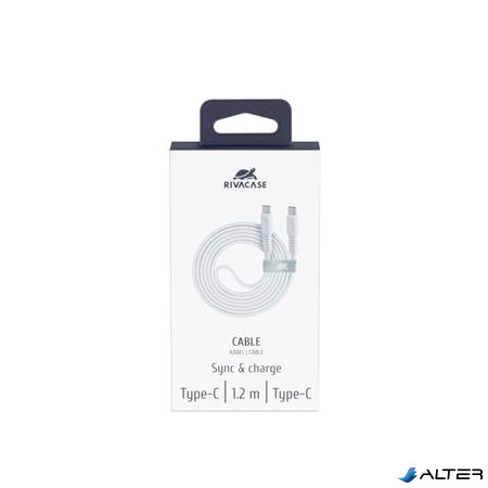USB kábel, USB-C - USB-C, 1,2 m, RIVACASE "PS6005", fehér