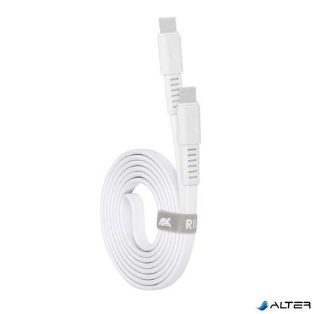 USB kábel, USB-C - USB-C, 1,2 m, RIVACASE "PS6005", fehér