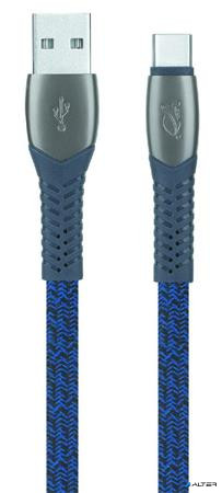 USB kábel, USB - USB-C, 1,2 m, RIVACASE 'PS6102', kék