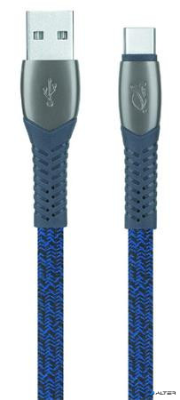 USB kábel, USB - USB-C, 1,2 m, RIVACASE "PS6102", kék