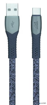 USB kábel, USB - USB-C, 1,2 m, RIVACASE "PS6102", szürke