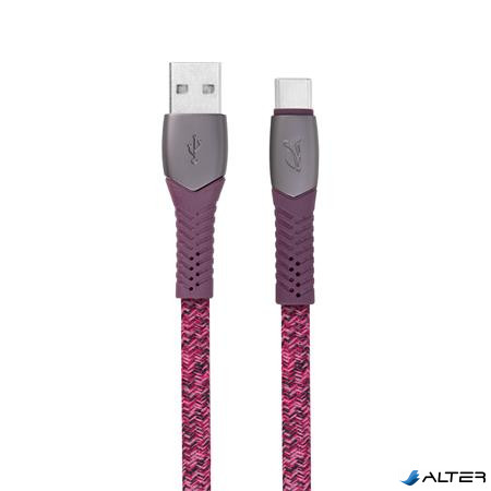 Usb kábel, USB - USB-C, 1,2 m, RIVACASE 'PS6102', piros