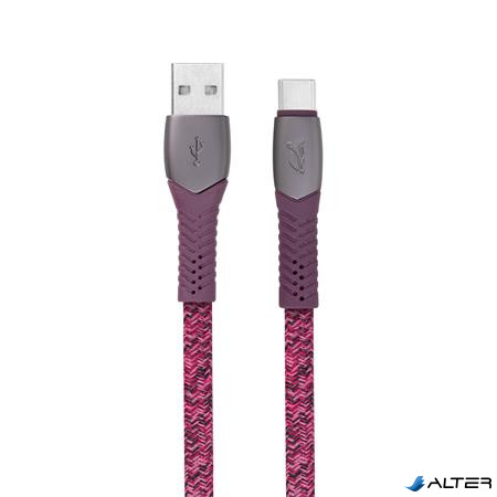 Usb kábel, USB - USB-C, 1,2 m, RIVACASE "PS6102", piros