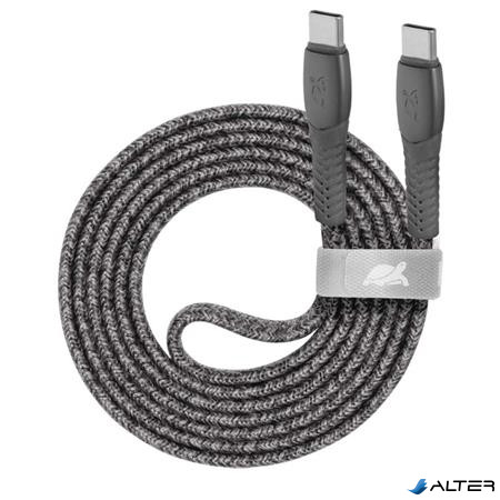 USB kábel, USB-C - USB-C, 1,2 m, RIVACASE "PS6105", szürke