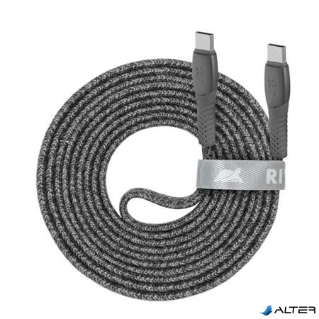 USB kábel, USB-C - USB-C, 2,1 m, RIVACASE "PS6105 GR21", szürke