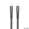 USB kábel, USB-C - USB-C, 1,2 m, RIVACASE "PS6105", szürke