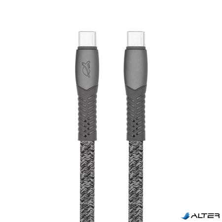 USB kábel, USB-C - USB-C, 1,2 m, RIVACASE 'PS6105', szürke