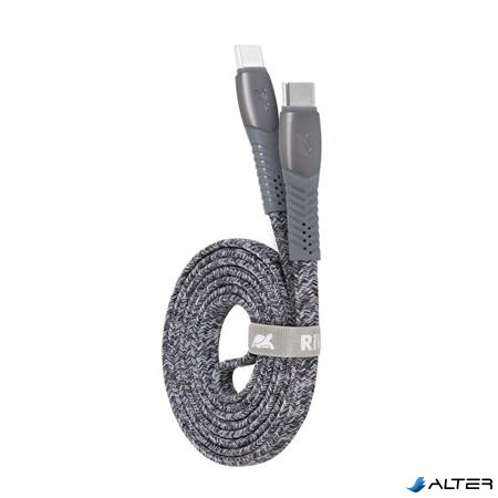 USB kábel, USB-C - USB-C, 1,2 m, RIVACASE 'PS6105', szürke