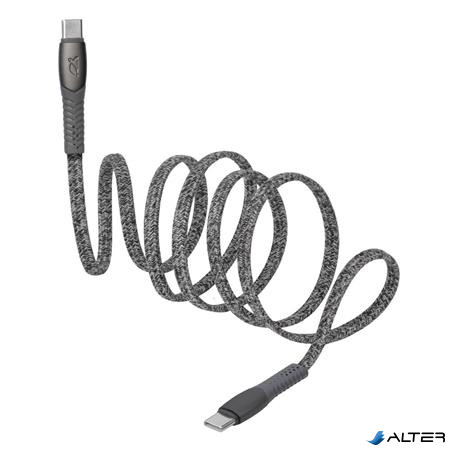 USB kábel, USB-C - USB-C, 1,2 m, RIVACASE 'PS6105', szürke