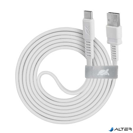 USB kábel, USB-USB-C, 1,2m, RIVACASE "PS6002", fehér
