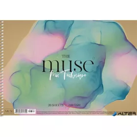   Vázlatfüzet, spirál, A4, 240 g, 20 lap, SHKOLYARYK 'Mix Technique Muse'