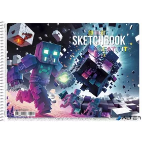   Vázlatfüzet, spirál, A4, 100 g, 20 lap, SHKOLYARYK "Creativity"