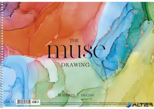 Vázlatfüzet, spirál, A4, 150 g, 30 lap, SHKOLYARYK "Drawing Muse"