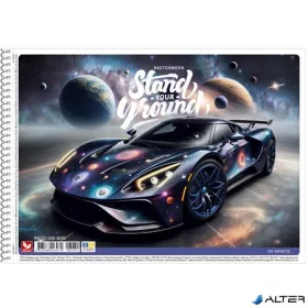   Vázlatfüzet, spirál, A4, 120 g, 30 lap, SHKOLYARYK 'Stand your Ground', vegyes