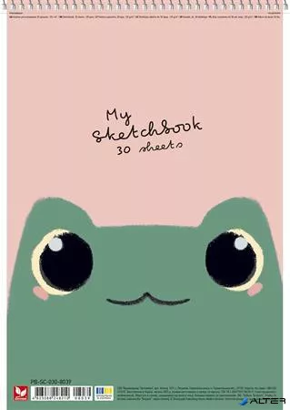 Vázlatfüzet, spirál, A4, 120 g, 30 lap, SHKOLYARYK 'My Scetchbook', vegyes
