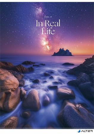 Füzet, tűzött, A4, kockás, 40 lap, SHKOLYARYK "In Real Life", vegyes