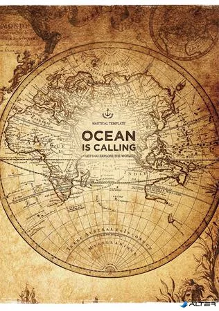 Füzet, tűzött, A4, vonalas, 40 lap, SHKOLYARYK "Ocean is Calling", vegyes