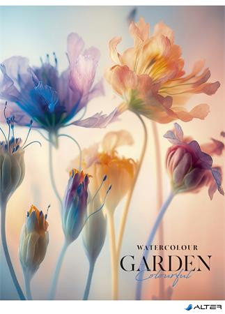 Füzet, tűzött, A5, kockás, 48 lap, SHKOLYARYK 'Garden', vegyes